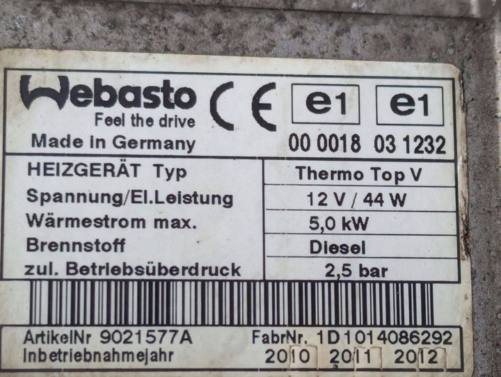 фото №10, Отопление стояночный вебасто volkswagen touran рестайлинг 2010 1k0815065aq