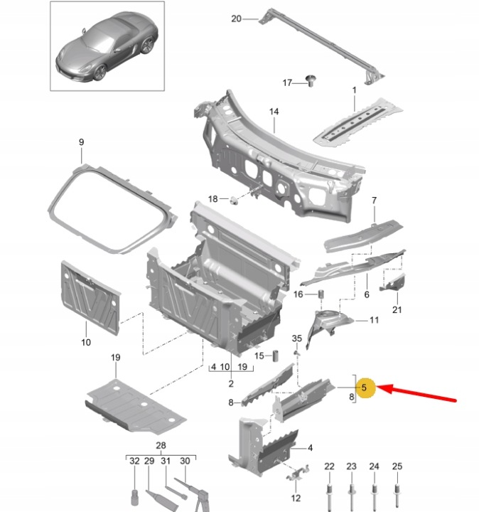 фото №10, Porsche boxster 981 передняя правая запчасть балка боковой 99150191401grv