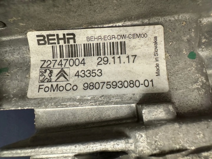 фото №9, Peugeot expert 2018 радиатор выхлопных газов egr kpl 9807593080