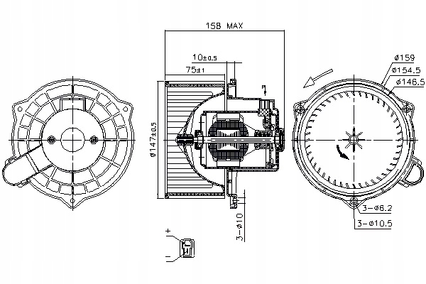 фото №2, Вентилятор вентилятор hyundai accent ii getz 1.1-1.6 01.00-12.10