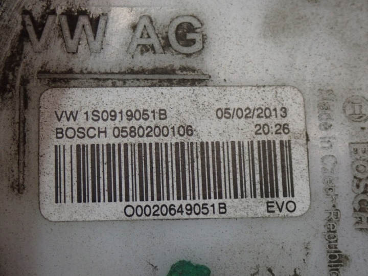 фото №7, Vw up! 1.0 mpi 60km chy насос топлива 1s0919051b 0580200106 4 pin bosch