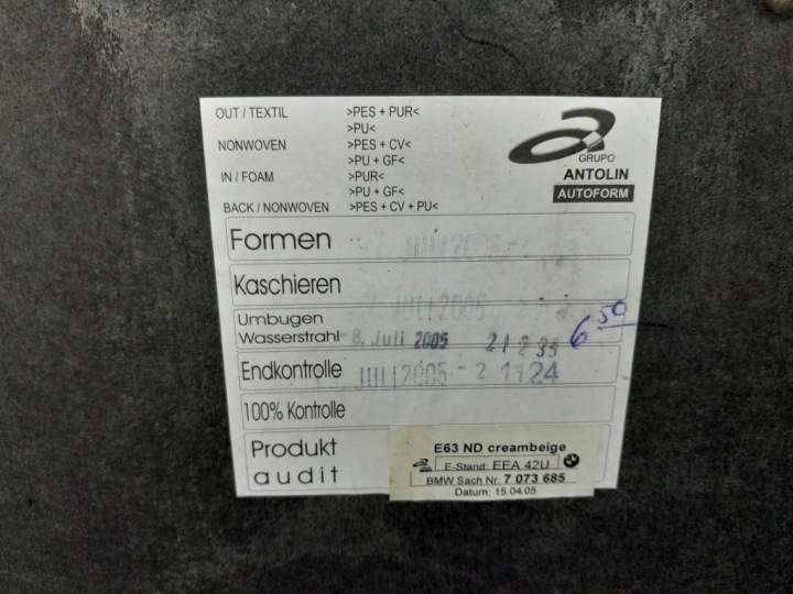 фото №5, Bmw 6 e63 03-07 купе потолок потолок