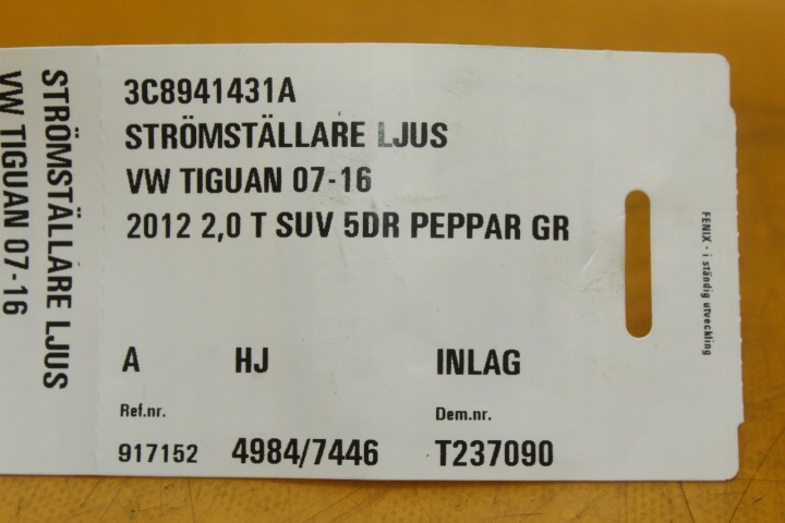 фото №10, Вимикач перемикач світла vw tiguan i 3c8941431n