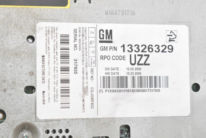 фото №8, Радіо радіопрогравач cd400 13326329 13321292 12844841g et opel insignia a