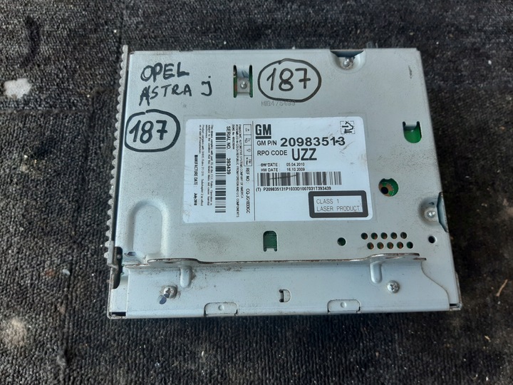 фото №1, Радио cd 20983513 opel astra j iv