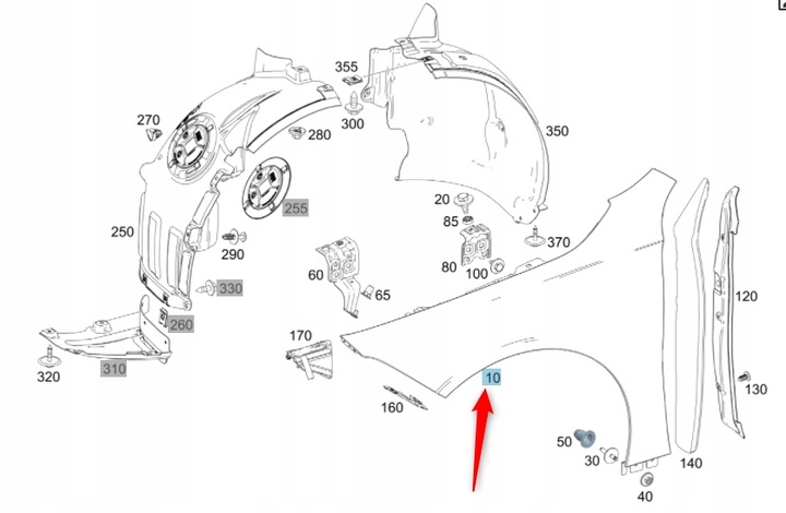 фото №1, Крило переднє праві mercedes a клас w177 amg
