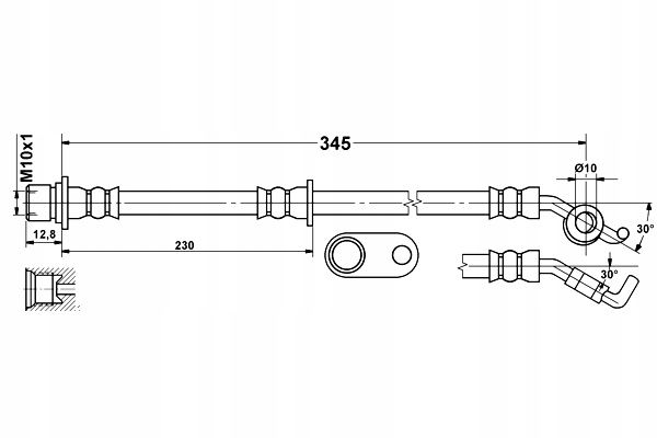 фото №2, Шланг тормозной гибкий зад p lexus ct toyota auris avensis