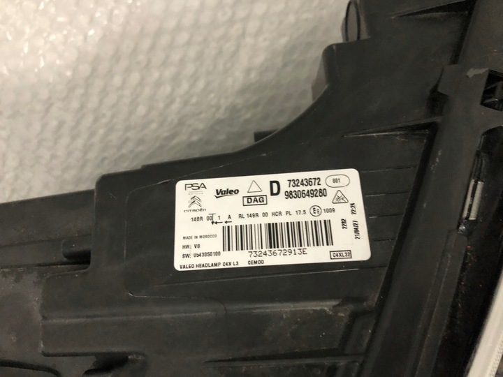 фото №4, Citroen c4 iii 2020- лампа полный led vision правые 9830649280