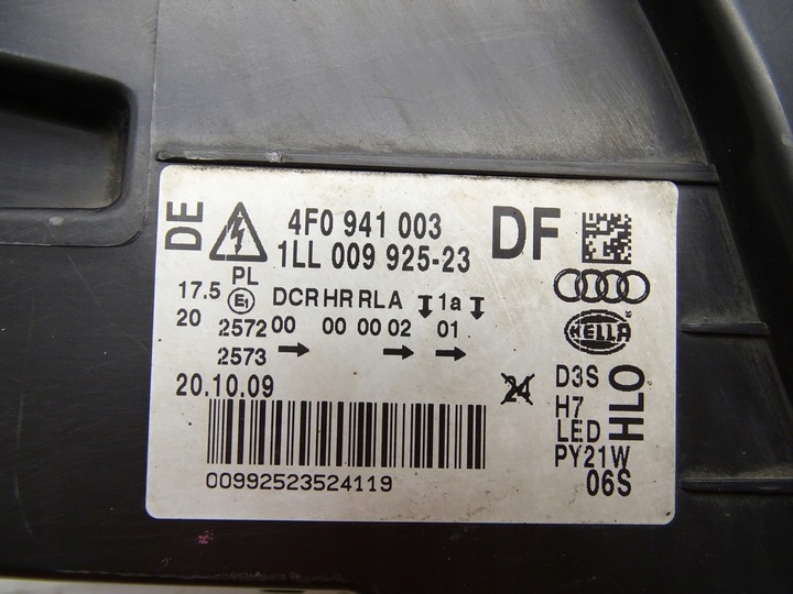 фото №16, Лампа фара левая левый перед передняя audi a6 c6 рестайлинг ксенон 4f0941003df