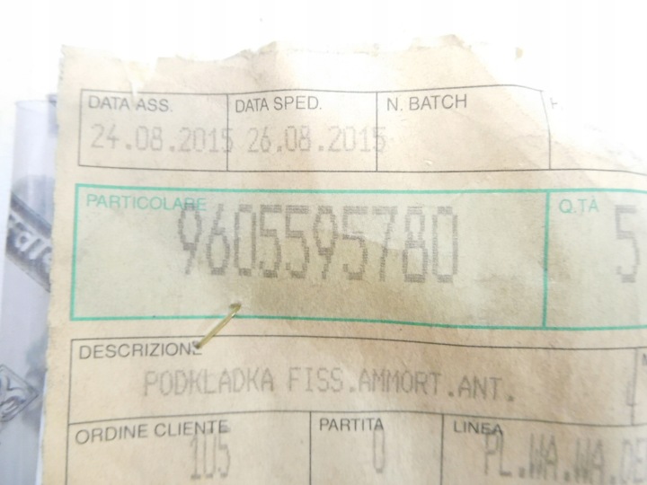 фото №6, Прокладка, подвешивание перед fiat ulysee oem номер 9605595780
