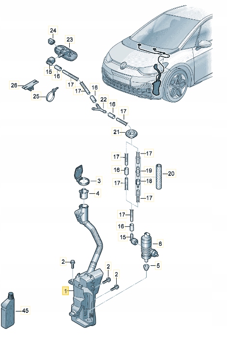 фото №1, Бачок склоомивача vw id.3 19- 1ea955453f новий оригінал
