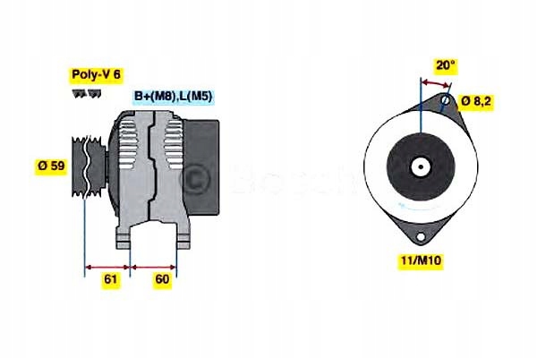 фото №2, Bos0 986 049 061 генератор bosch 5702c1 5702c0 57