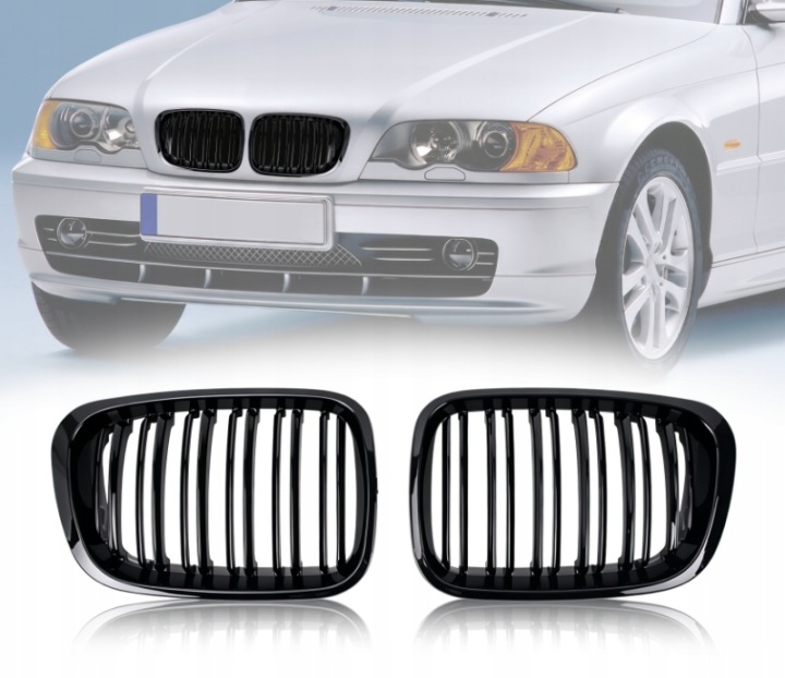 фото №15, Bmw e46 купе cabrio дорестайлинг 1999-2003 решётки радиатора решётка решётка чёрный блеск