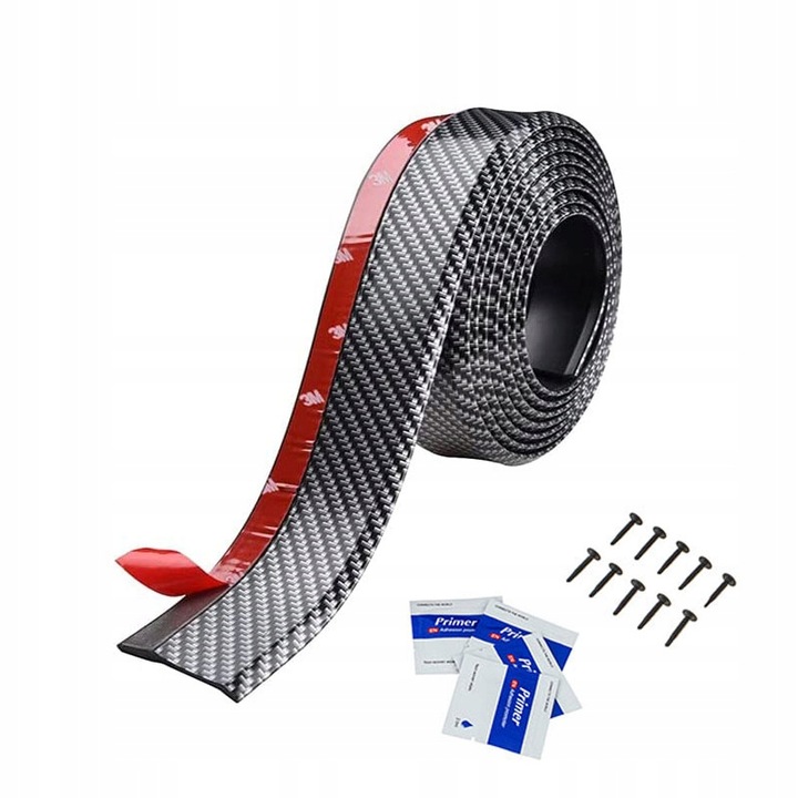 фото №7, Накладка бампера универсальный резиновая 2,5m спойлер универсальный карбон