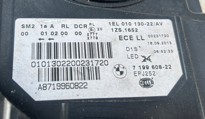 фото №12, Лампа правая перед bmw 5 gt f07 ксенон led 7199608