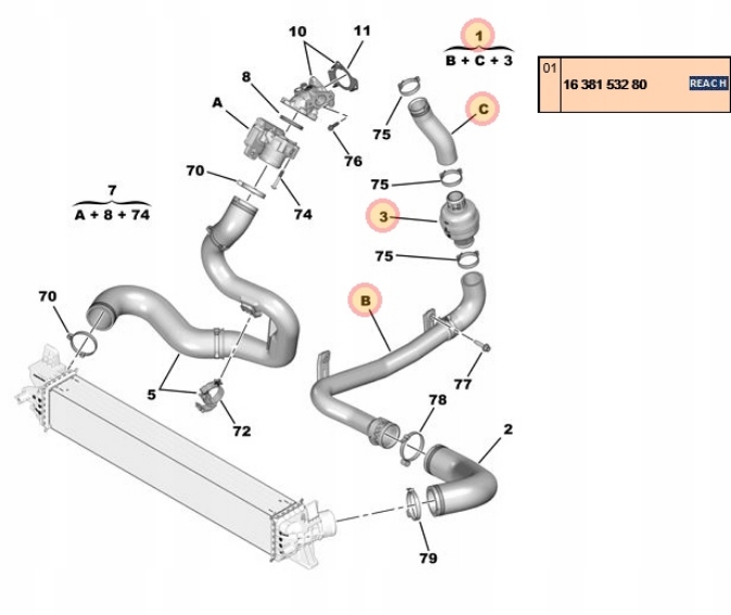 фото №3, Шланг турбіни труба boxer jumper 2.0 2.2 bluehdi нова оригінал 1638153280