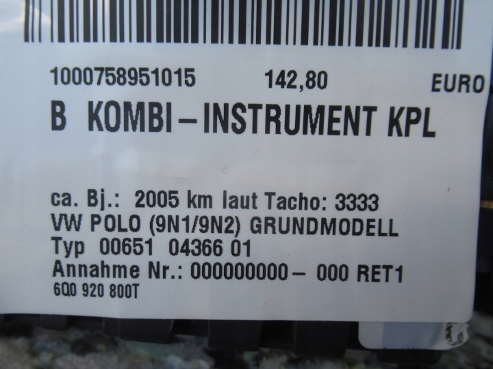 фото №9, Vw polo iv спидометр манометр приборы 6q0920800t