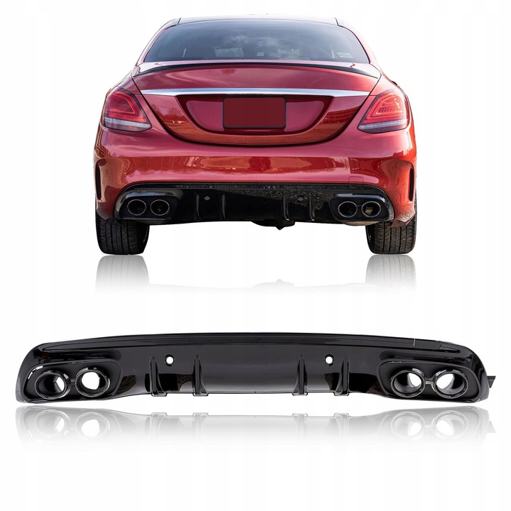 фото №1, Mercedes c-class w205 2014-2021 диффузор задний з pdc набор stylizujący na