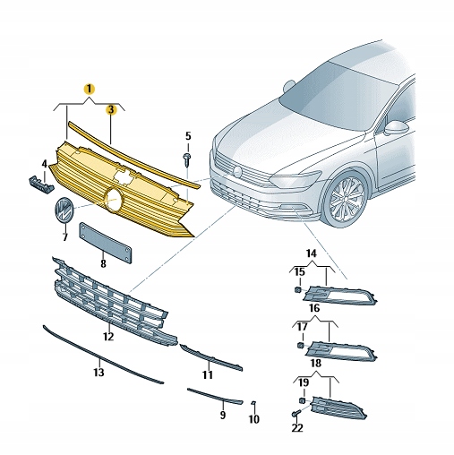 фото №14, Решётка volkswagen passat b8
