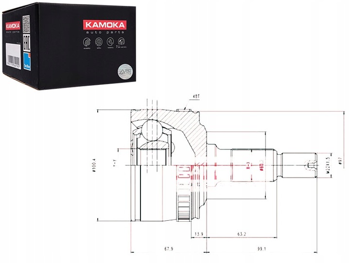 фото №1, Шарнір привідний zew. mercedes vito 99-03 kamoka