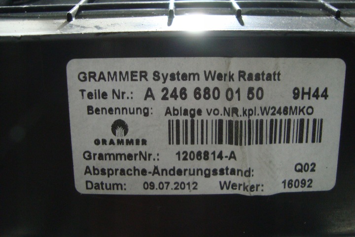 фото №12, Подлокотник туннель средний бардачок серый mercedes w246 b-klasa 11-18
