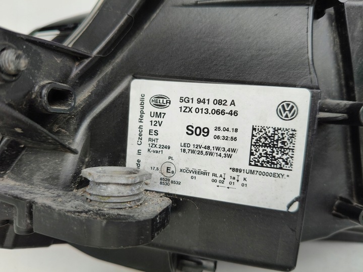 фото №8, Лампа правая фара vw golf vii 7 gti 5g 5g0 17- рестайлинг полный led