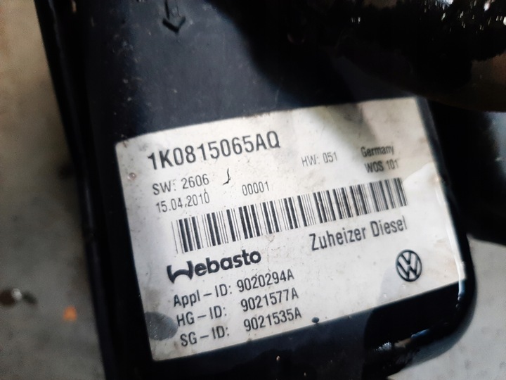 фото №3, Volkswagen touran i 06- вебасто обігрів стояночний 1k0815065aq