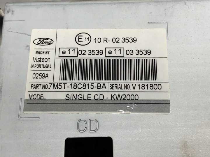 фото №12, Ford focus 1800cm3 2007 радіоприймачі хетчбек 7m5t18c815ba