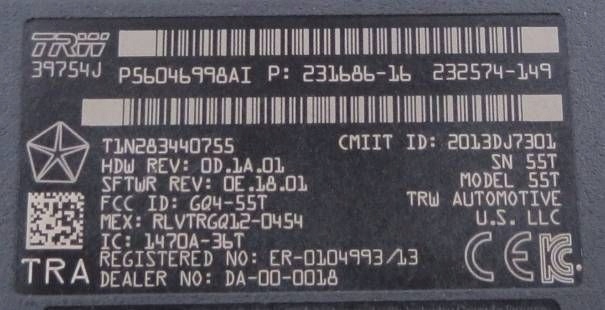 фото №8, Модуль блок управления  keyless ключа 56046998ai jeep cherokee v kl