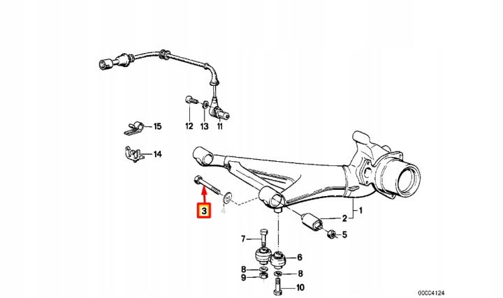 фото №10, Винт шестигранная кронштейна задней osi bmw 5 touring e34 33321136406