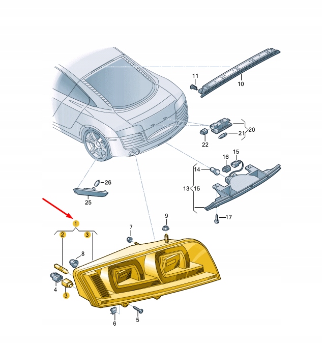 фото №9, Audi r8 42 rear left taillight 420945095d