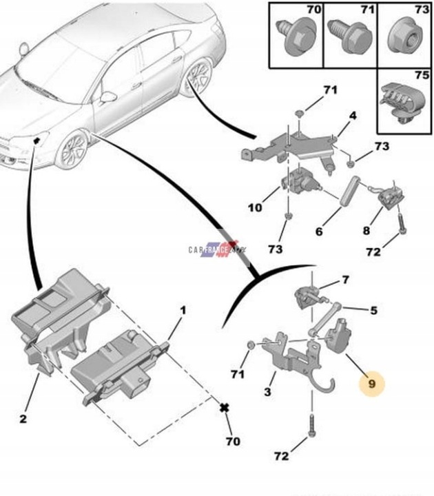 фото №6, Датчик регулювання фара citroen c5 c6 527383 5273j8 оригінал oem номер
