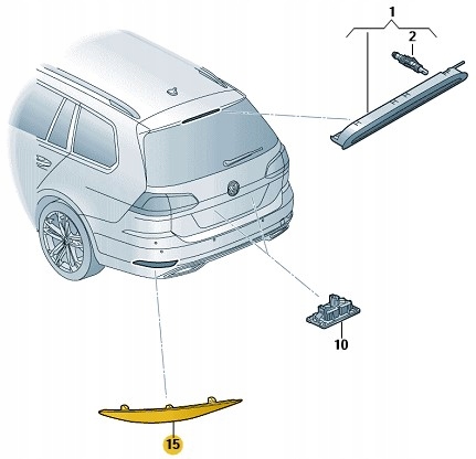 фото №2, Відбивач бампера зад лівий golf vii варіант 2017-2020 оригінал