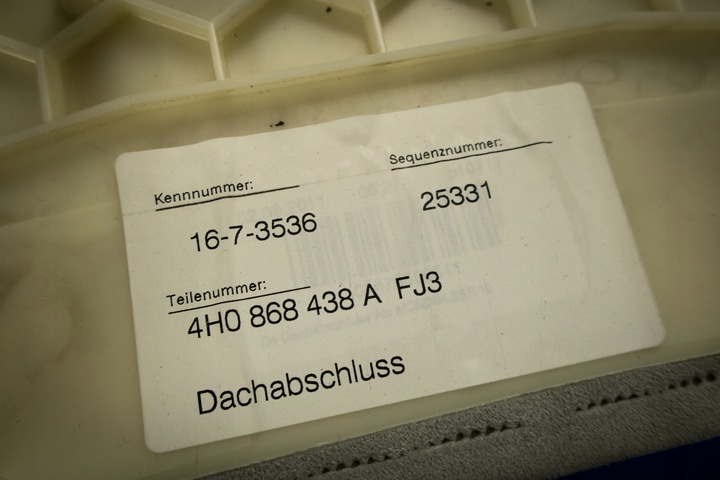 фото №7, Завершение потолок audi a8 s8 4h0868438a fj3