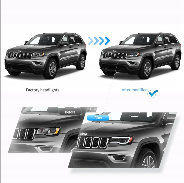 фото №4, Света фары led jeep grand cherokee 14-22 vland