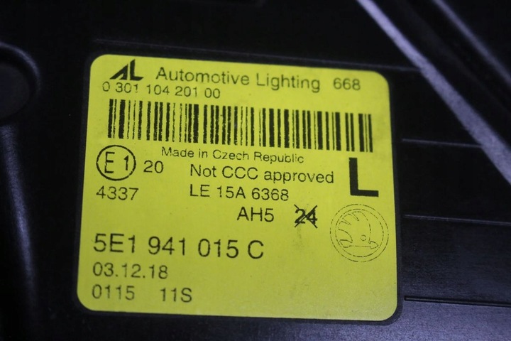 фото №4, Лампа левая левый перед передняя skoda octavia iii 3 рестайлинг 5e1941015c