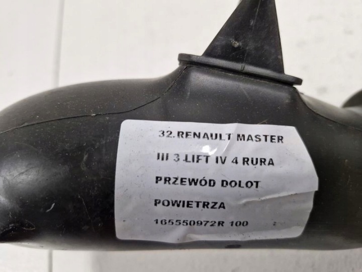 фото №7, Renault master iii 3 рестайлинг iv 4 труба трубка  воздуховод воздуха 165550972r