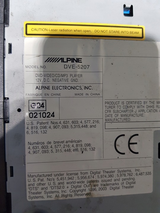 фото №3, Считыватель проигрыватель радио dvd alpine dve-5207
