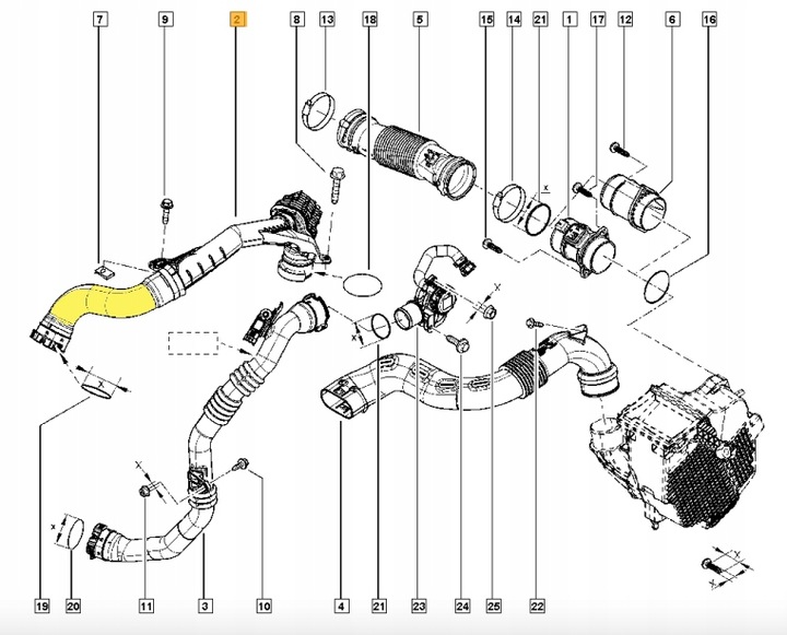 фото №2, Труба интеркулер turbo renault clio iv 1.5 dci