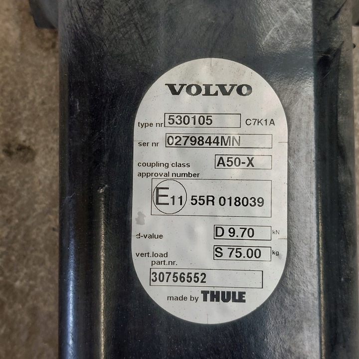 фото №12, Volvo v40 ii hak буксирувальний задній thule 55r018039 штекер 13pin a50-x