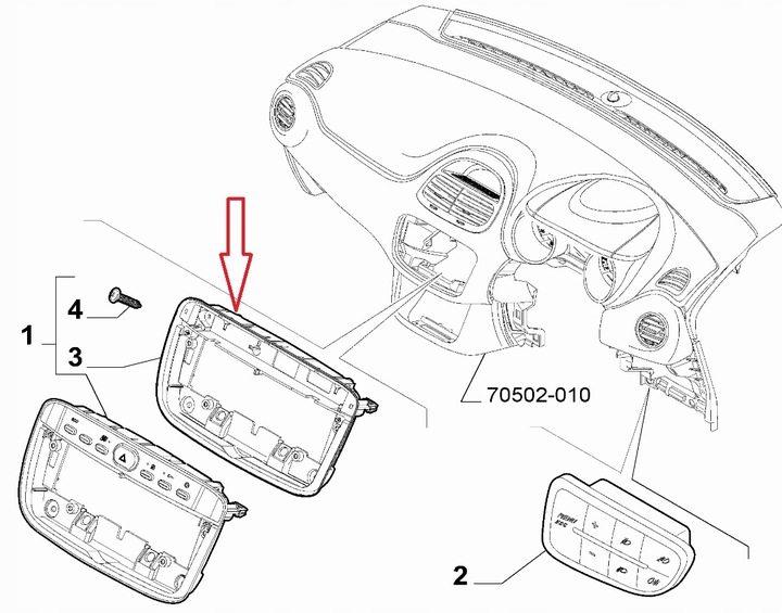 фото №1, Рамка радіо внутрішня fiat punto evo
