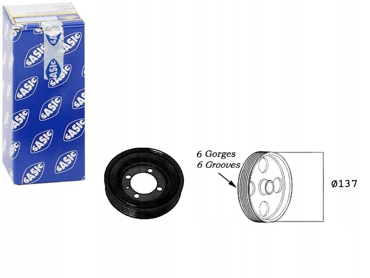 фото №1, Колесо ременное вала sasic 5614444 80000836 tvd1036 dp