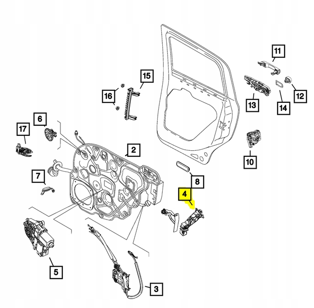 фото №12, Крышка рычаг замка дверь задних правых jeep renegat 68268764aa