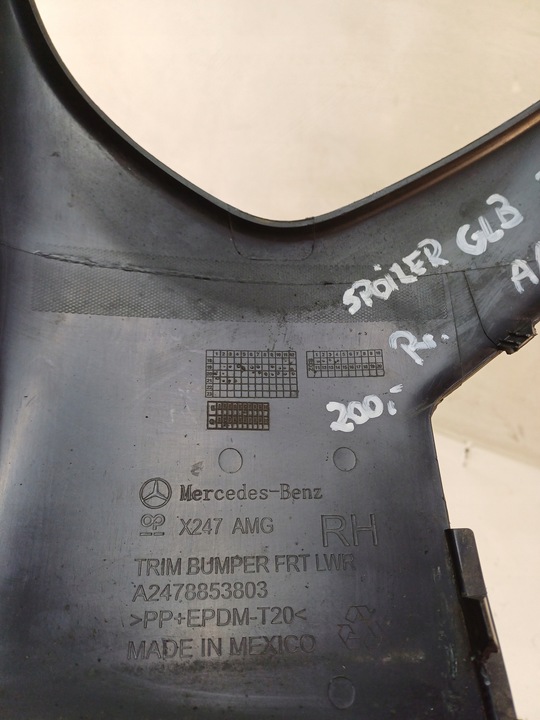 фото №11, Планка решётка бампера правые перед передняя правая mercedes glb amg x247 19-