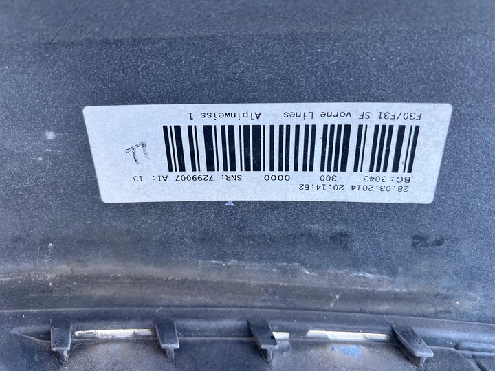 фото №13, Бампер перед переднее bmw 3 f30 f31 цвет a300