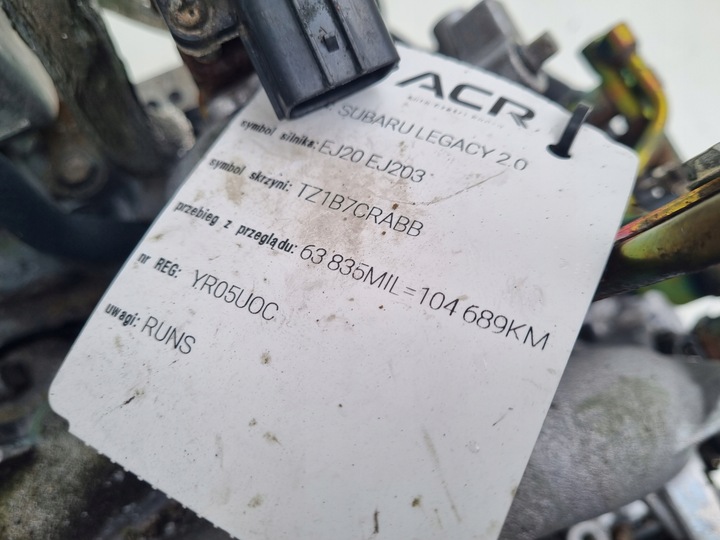 фото №11, Двигатель комплект subaru legacy iv 2.0 16v 138km udokumentowane 104tyś ej20 ej202