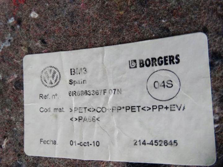 фото №11, Ковёр покрытие пола volkswagen polo 6r 6r6863367f