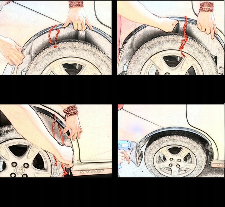 фото №11, 4szt накладка планка захисна колісна арка крила планка планка na підкрилки