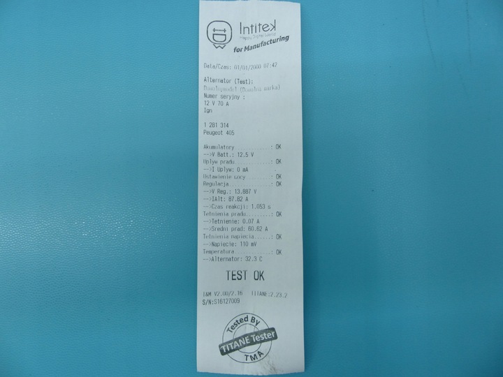 фото №6, Тест генератор peugeot 405 0120335012 1.9 td