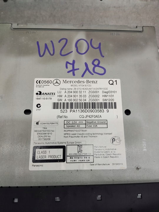 фото №6, Mercedes c клас w204 радіо навігація a2049003211